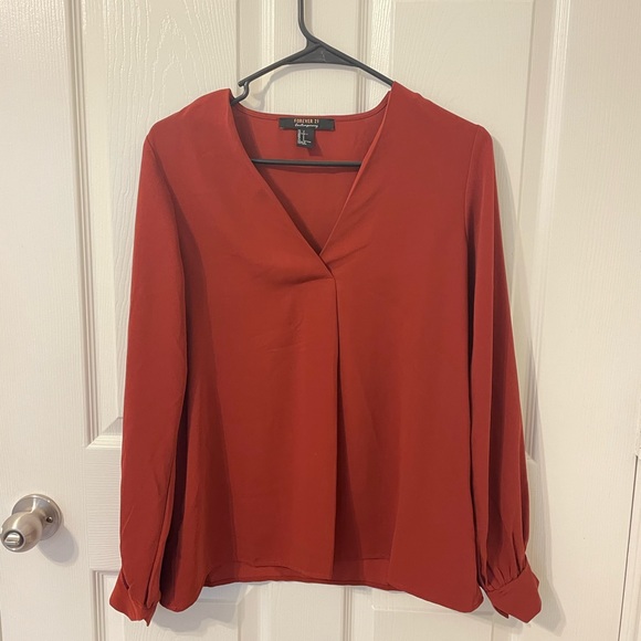 Forever 21 Tops - BUY NOW Dark red/ burnt orange blouse